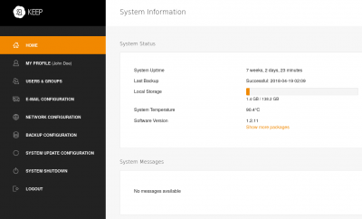 KEEP Status Page